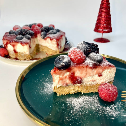 Cheesecake de frutos vermelhos.