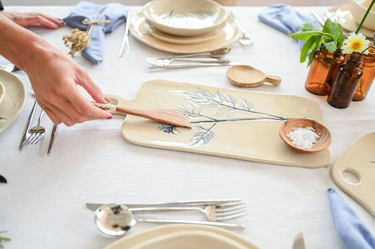 Tábua de Servir Grande, Primavera Azul Cobalto